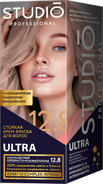 12.8 Ультрасветлый серебристо-розовый блонд